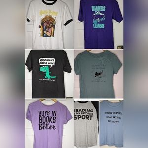 Bundle of 7 reading/bookish shirts